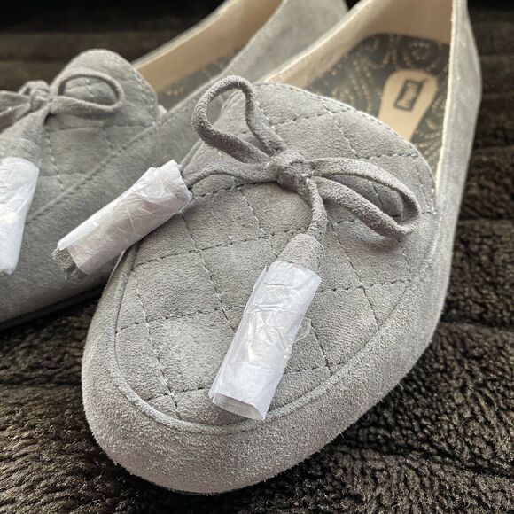 NEW Propet Gray Quilted Suede Tassel Flats Size 6 W WIDE Shoes Loafers Slip Ons - Picture 8 of 8
